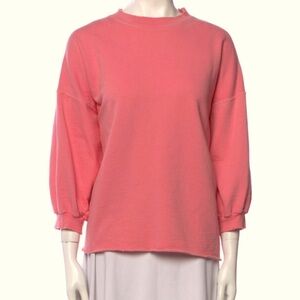Rachel Comey distressed 3/4 length sleeve sweatshirt coral pink Size Small